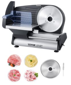 VEVOR 180W Electric Deli Food Slicer with 7.5-inch (19cm) Stainless Steel Blades for Meat