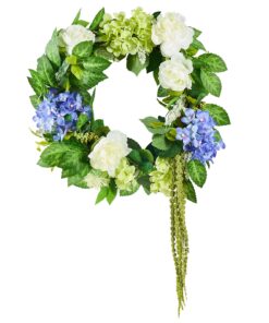 VEVOR 58 cm (23 in) Artificial Decorative Wreath with Hydrangeas and Roses - Blue