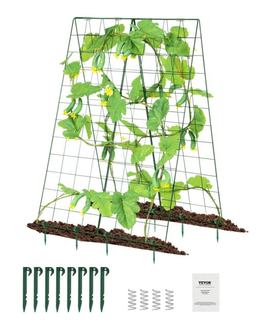 VEVOR Foldable Metal A Frame Cucumber Trellis 117 cm x 81 cm 46 x 32 for Climbing Plants in Garden