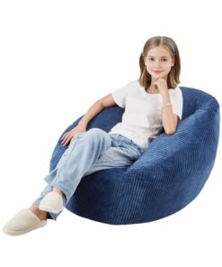 VEVOR 90 cm (3 ft) Blue Bean Bag Chair with Soft Armrests