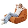 VEVOR L Shaped Memory Foam Bean Bag Chair with Soft Teddy Fleece