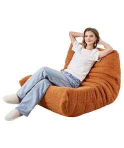 VEVOR L-Shaped Memory Foam Bean Bag Chair with Soft Teddy Fleece