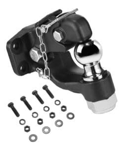 VEVOR Heavy-Duty Pintle Hitch with 2" (5.08 cm) Hitch Ball for 2.5"-3" (6.35 cm-7.62 cm) Lunette Ring