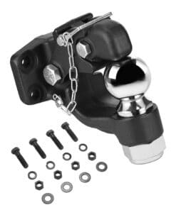 VEVOR Heavy-Duty Pintle Hitch with 2-5/16" (5.87 cm) Ball for 2.5"-3" (6.35-7.62 cm) Lunette Ring