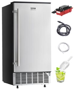 VEVOR 36.3 kg (80 lbs) Undercounter Built-in Ice Maker with 11.8 kg (26 lbs) Storage & Drain Pump