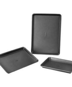 VEVOR 3-Piece Nonstick Carbon Steel Baking Pan Set with Silicone Handles - Versatile All-in-One Bakeware