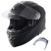 ECE Approved Full Face Motocross Motorcycle Helmet with Built in Sunshade and Bluetooth Slot