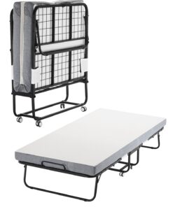 VEVOR Folding Rollaway Bed with 10 cm Foam Mattress & Steel Frame