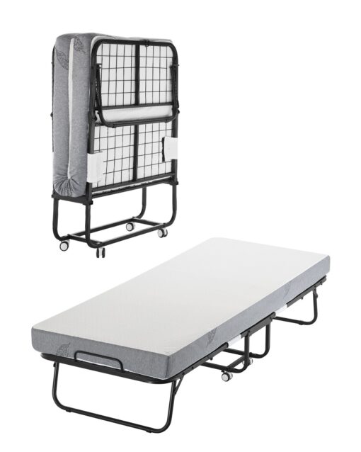 VEVOR Folding Rollaway Bed with 127 cm Foam Mattress Steel Frame