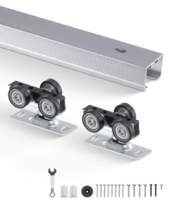 VEVOR 1.83m Heavy-Duty Pocket Door Track Kit with 3-Wheel Hangers