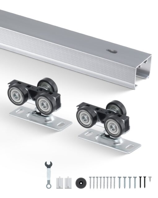 VEVOR 183m Heavy Duty Pocket Door Track Kit with 3 Wheel Hangers