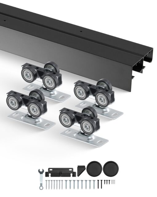 VEVOR 12m Bypass Sliding Closet Door Hardware Kit for 2 Doors