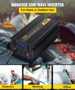 12V DC to 110V-120V AC with LCD Display & Remote Control