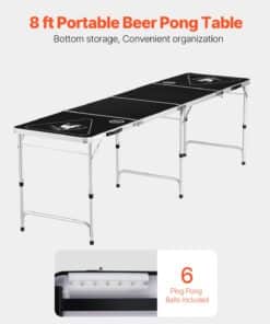 Portable Party Game Table with Storage & Balls