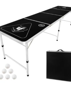 VEVOR 2.4m Folding Beer Pong Table with Adjustable Height & Carry Handle