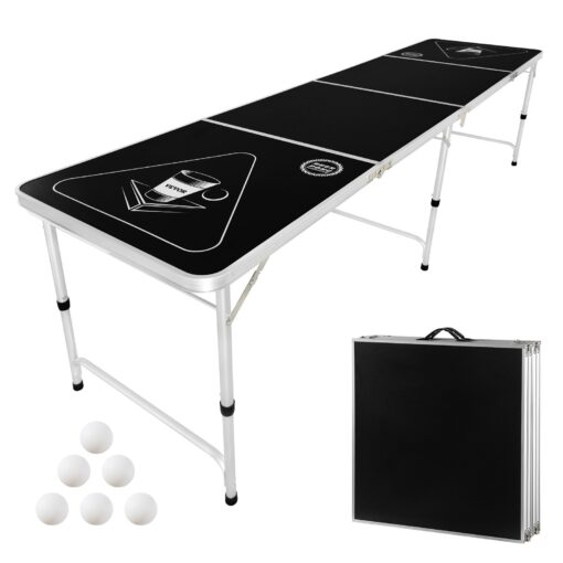 VEVOR 24m Folding Beer Pong Table with Adjustable Height Carry Handle