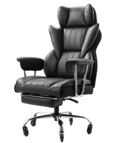 VEVOR High Back Executive Office Chair with Footrest & Removable Armrests