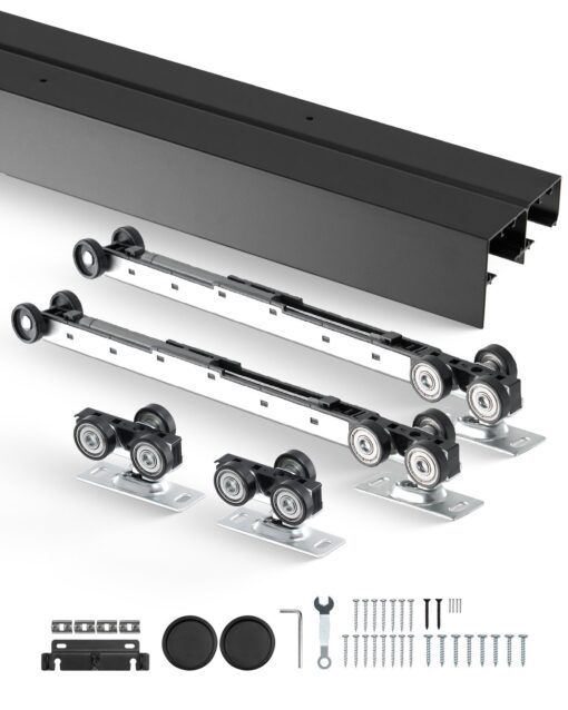 VEVOR 2 Door Bypass Closet Sliding Door Hardware Kit