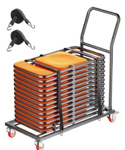 VEVOR Folding Chair Rack Cart – Holds 25 Chairs