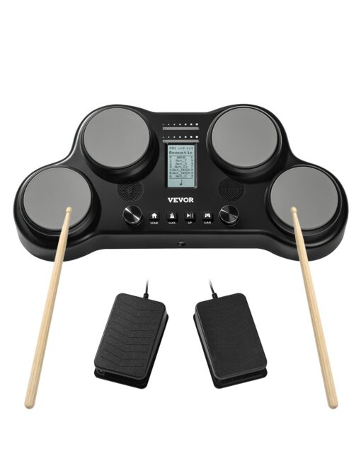 VEVOR Portable Electric Drum Set with 4 Pads