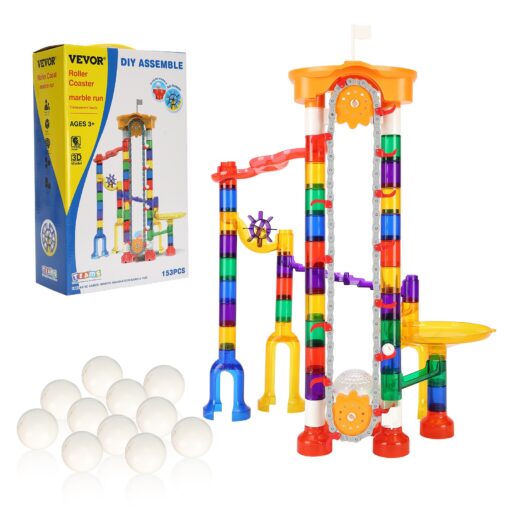 VEVOR 153 Piece Motorized Marble Run Set with Electric Lift Educational Toy for Kids