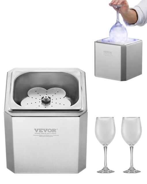 VEVOR CO2 Beer Glass Froster Rapid Cooling Glass Chiller with LED Light for Bars Restaurants