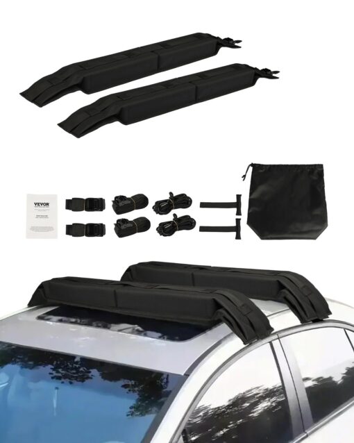 VEVOR Universal Soft Roof Rack Pads 80 cm 80 kg Load Capacity for Cars SUVs
