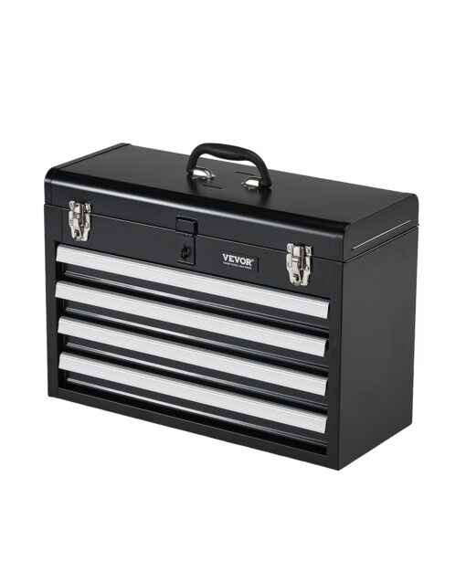 VEVOR Portable Metal Tool Box with 4 Drawers