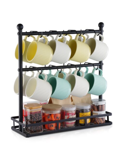 VEVOR Coffee Mug Holder with 16 Hooks Storage Base