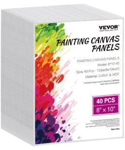 VEVOR 40-Pack 20 x 25 cm Blank Canvas Boards for Painting