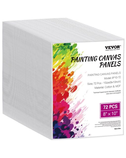 VEVOR 72 Pack 20x25 cm Canvas Boards Blank Painting Panels for Acrylic