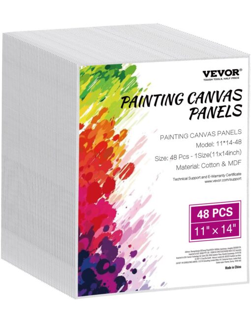 VEVOR 48 Pack 28x35 cm Blank Canvas Boards for Painting Pre Treated