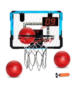 VEVOR Kids Indoor Basketball Hoop with LED Lights & Electronic Scoreboard