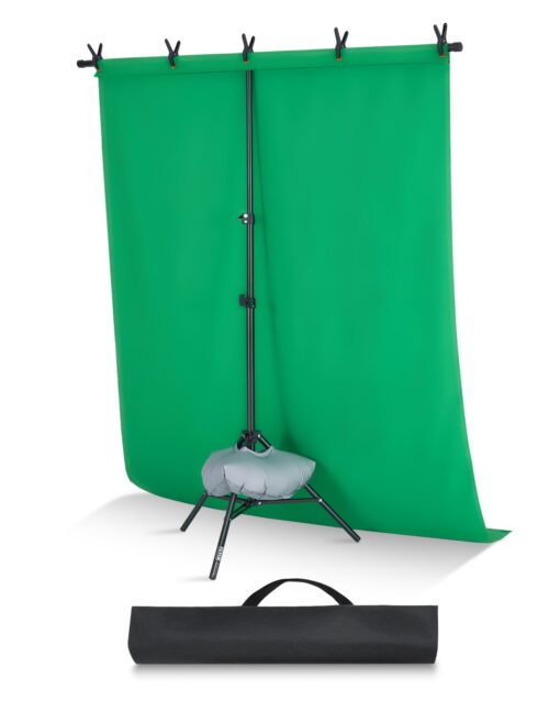 VEVOR Adjustable Backdrop Stand Kit 154 x 198 cm with Green Screen Accessories for Photography Events