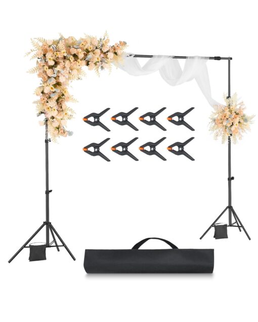 VEVOR Adjustable Backdrop Stand Kit 213 x 300 cm Heavy Duty Background Support for Photo Studio Events