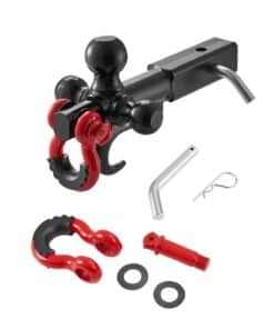 VEVOR Tri-Ball Trailer Hitch 50mm Receiver with D-Ring