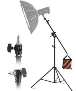 VEVOR Air-Cushioned Aluminum Light Stand with Adjustable Boom Arm
