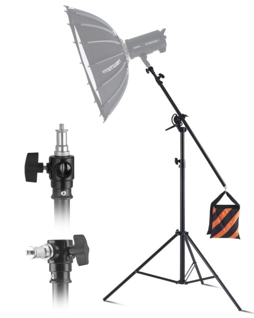 VEVOR Air Cushioned Aluminum Light Stand with Adjustable Boom Arm