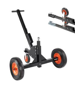 1500 kg 2-in-1 regulējams piekabes ratiņš ar 55-66 cm sakabes bumbu un riteni