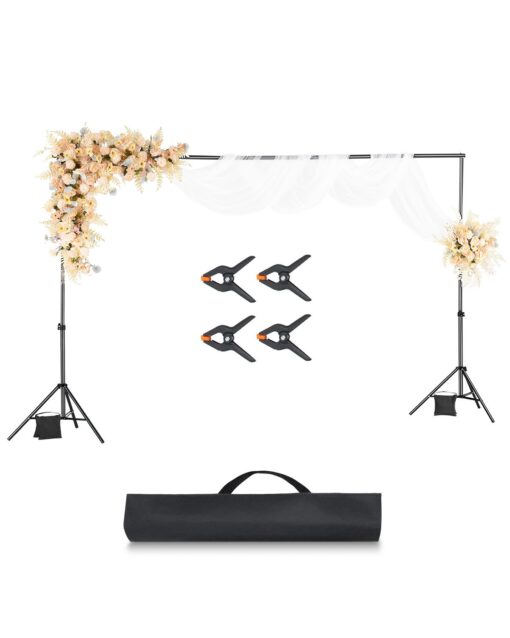 VEVOR Adjustable Backdrop Stand Kit 198 x 300 cm Heavy Duty Background Support for Photography Events