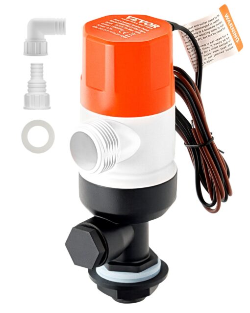 VEVOR 12V 4164 LPH Livewell Aerator Pump for Boats Dual Inlet