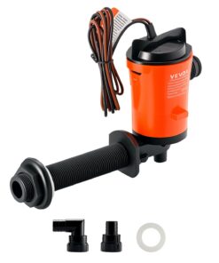 VEVOR 12V 3000 LPH Laivas Dzīvās Zivis Aeratora Sūknis – 90° Ēsmas Sūknis