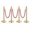 VEVOR 4 Шт Золотой Опорный Столб с 3 Красными Бархатными Веревками