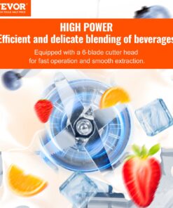 2L Countertop Smoothie Maker with 6 Stainless Steel Blades