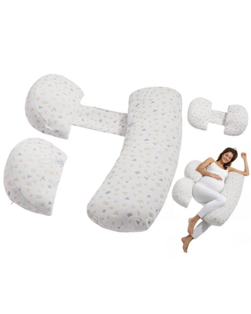 VEVOR Adjustable Maternity Pillow Set Soft Supportive Pregnancy Pillows for Expecting Mothers