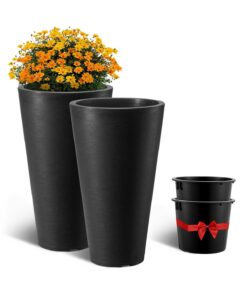 VEVOR Set of 2 Tall Round Tapered Planters 61 cm