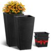 VEVOR Set of 2 Tall Square Tapered Planters 56 cm  Durable PP Material
