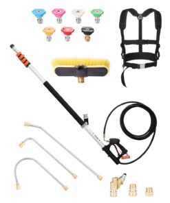 VEVOR 6.4m Telescoping Pressure Washer Wand with Brush & Nozzles for High Reach Cleaning
