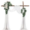 Комплект Для Украшения Свадебной Арки VEVOR Белые Шелковые Шторы С Цветами