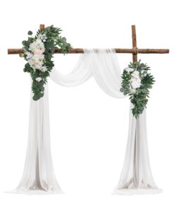 VEVOR Wedding Arch Decoration Kit – White Silk Flowers & Drapes